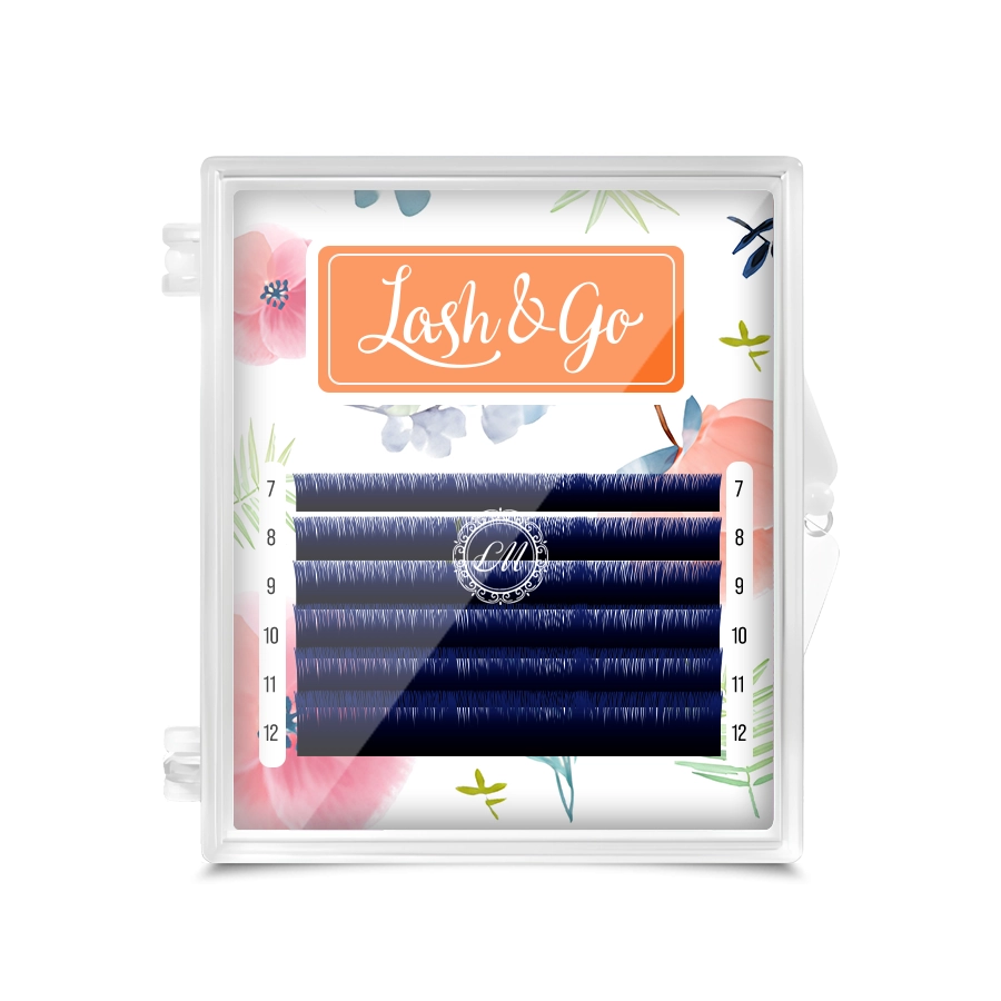 Lash&Go Ресницы Омбре Синие - 6 линий, MIX