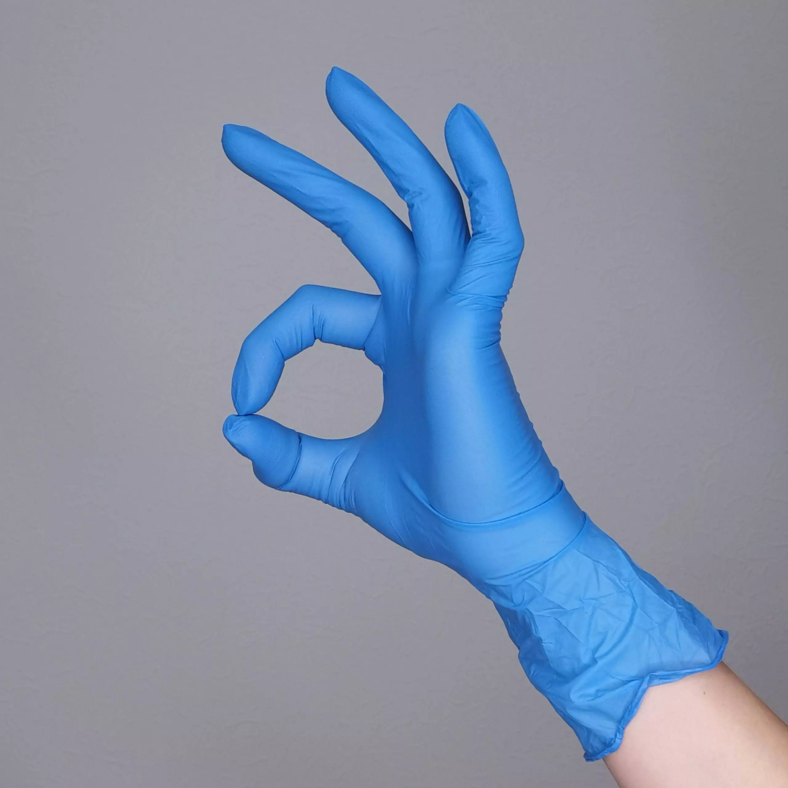 Перчатки нитриловые неопудренные 100 шт Голубой, S