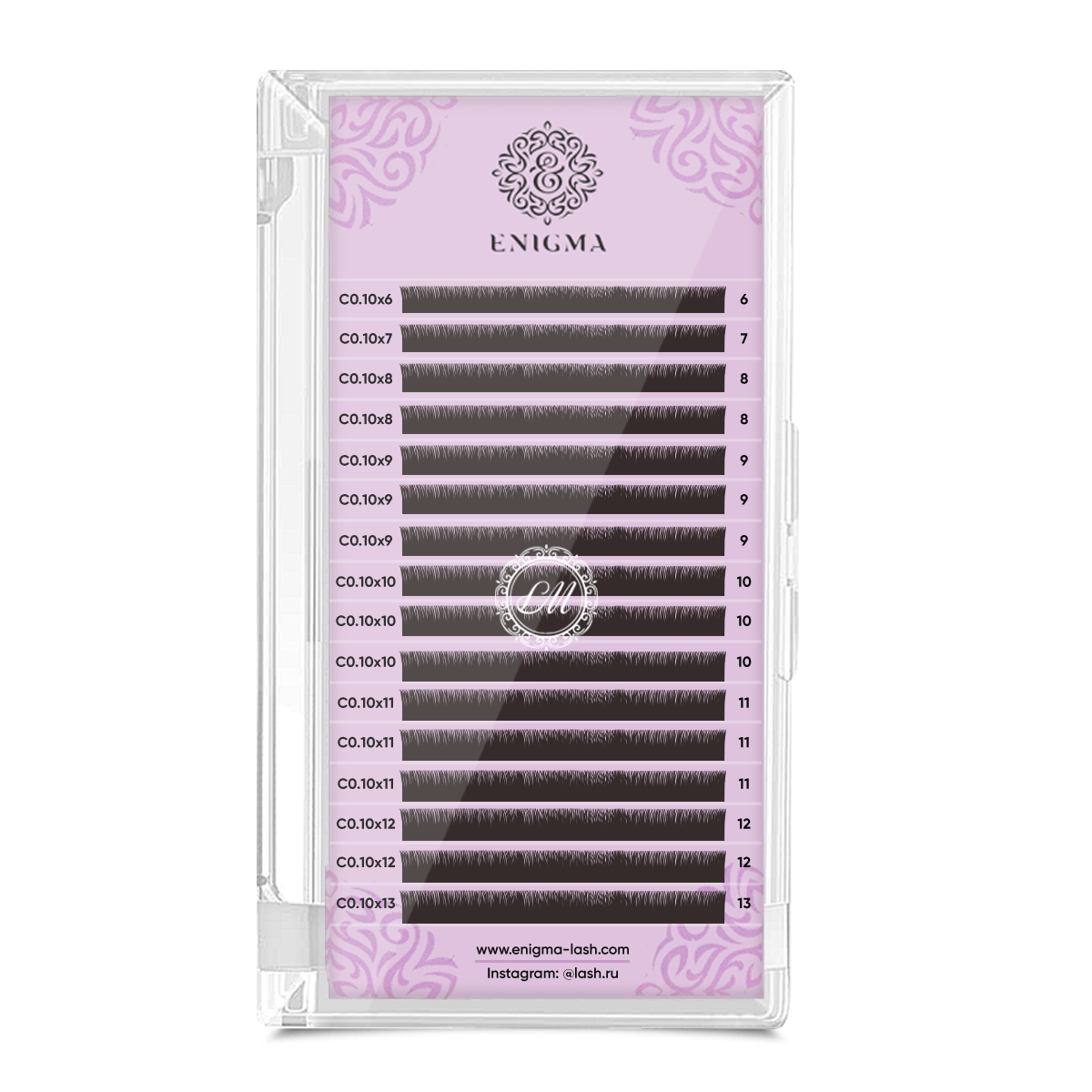 Enigma Ресницы черные - 16 линий, MIX