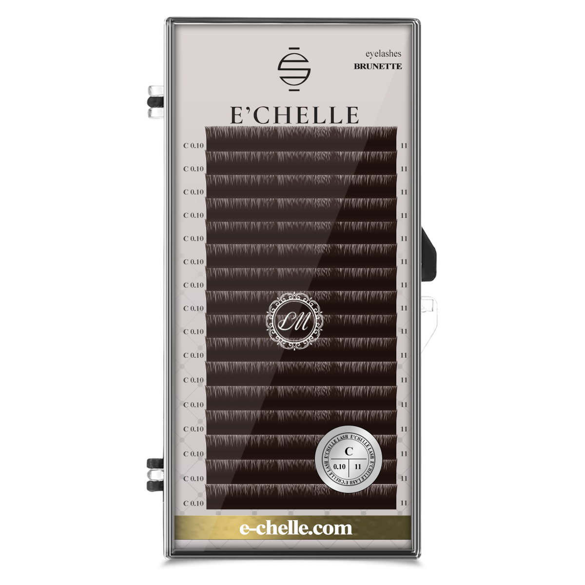 Ресницы E'chelle BRUNETTE C 0.10 11 мм, 16 линий коричневые
