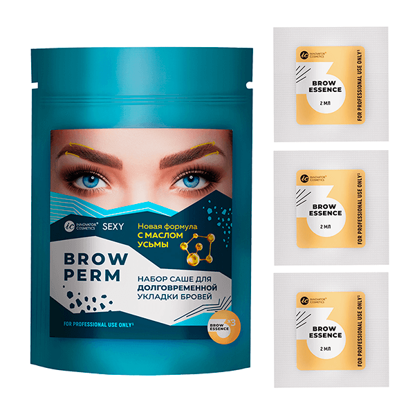 Innovator Cosmetics Набор №3 Brow Essence для долговременной укладки бровей Sexy Brow Perm, 3 x 2мл