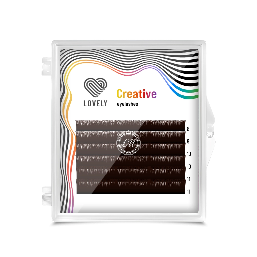 Lovely Ресницы темный шоколад MINI - 6 линий, MIX