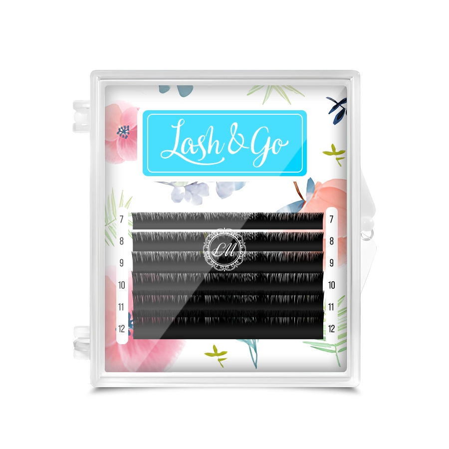 Ресницы Lash&Go C 0.07 7-12 мм, 6 линий черные