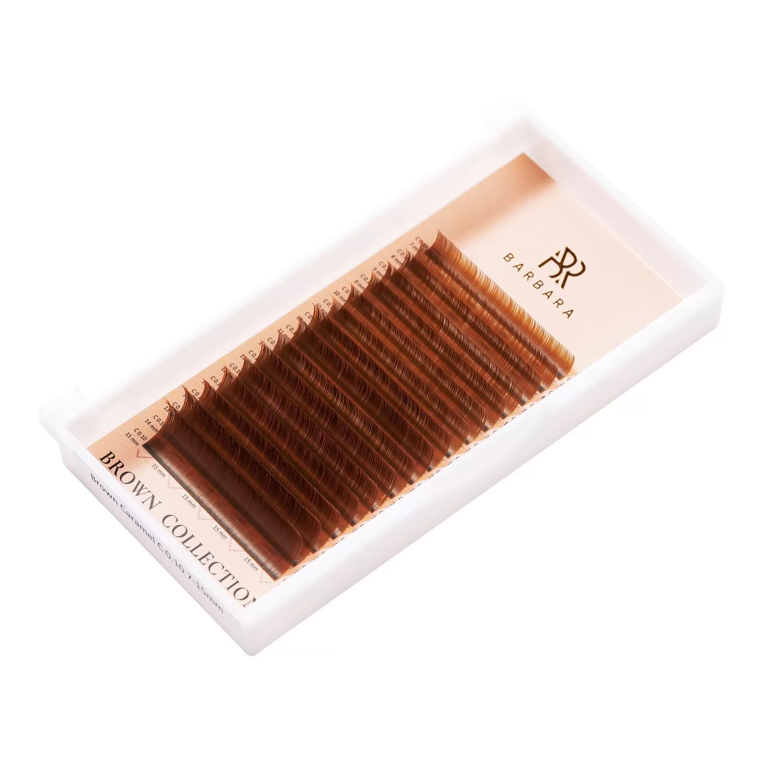 Barbara Ресницы коричневые Caramel - 16 линий, MIX