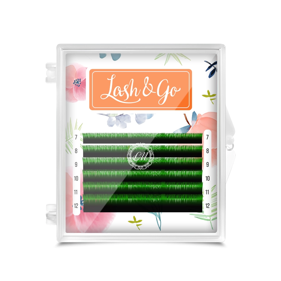 Lash&Go Ресницы Омбре Зелёные - 6 линий, MIX