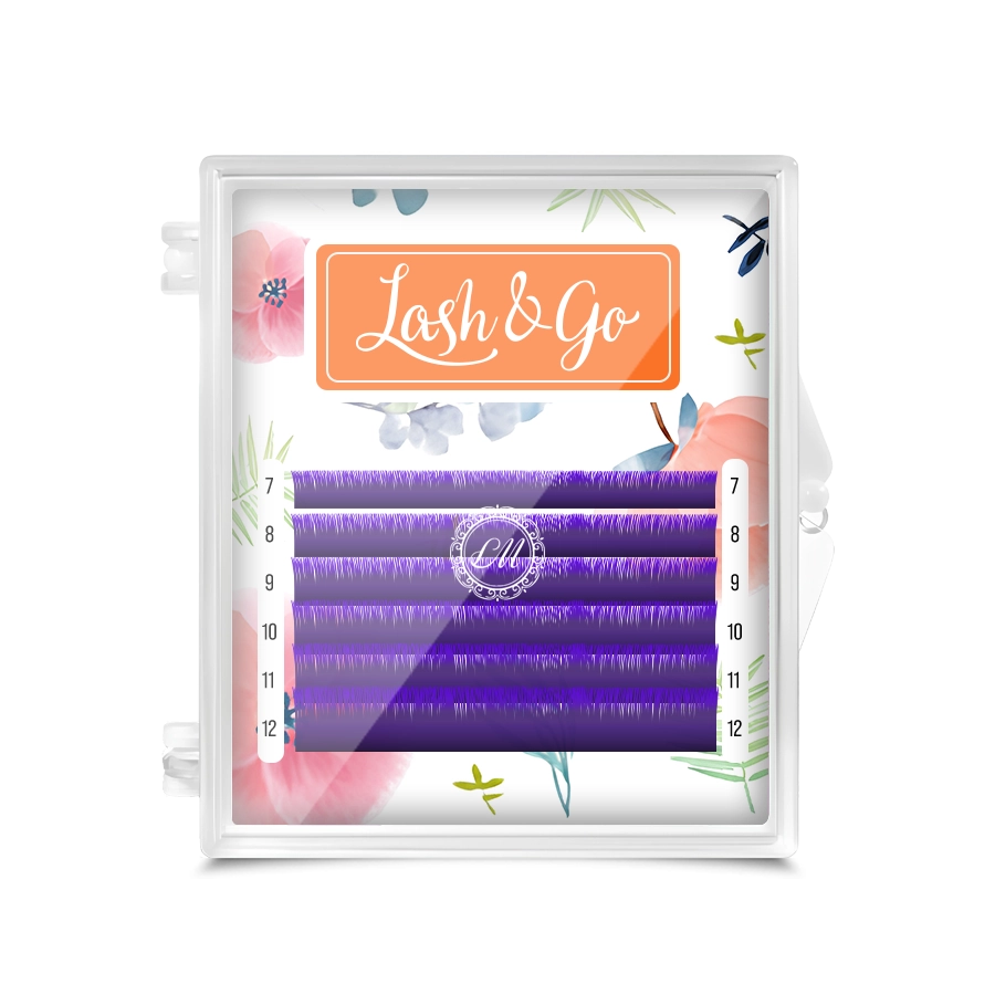 Lash&Go Ресницы Фиолетовые - 6 линий, MIX