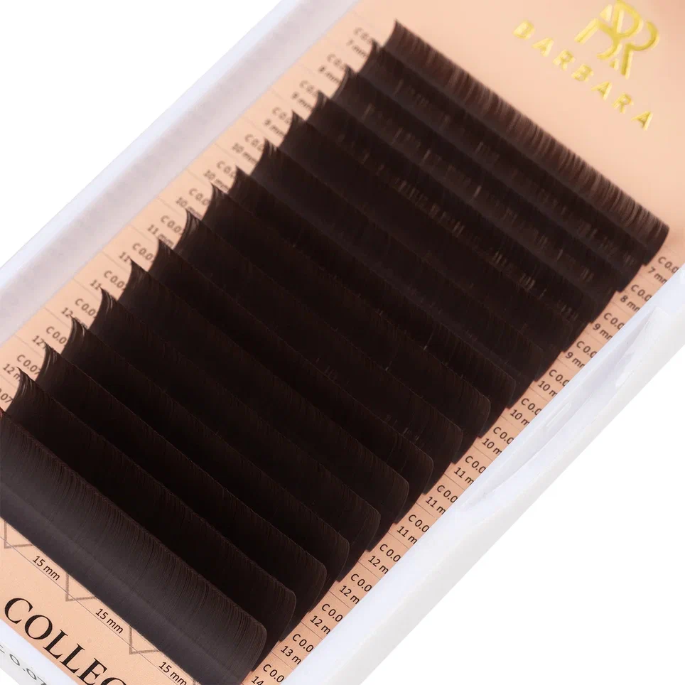 Barbara Ресницы коричневые Tiramisu - 16 линий, MIX