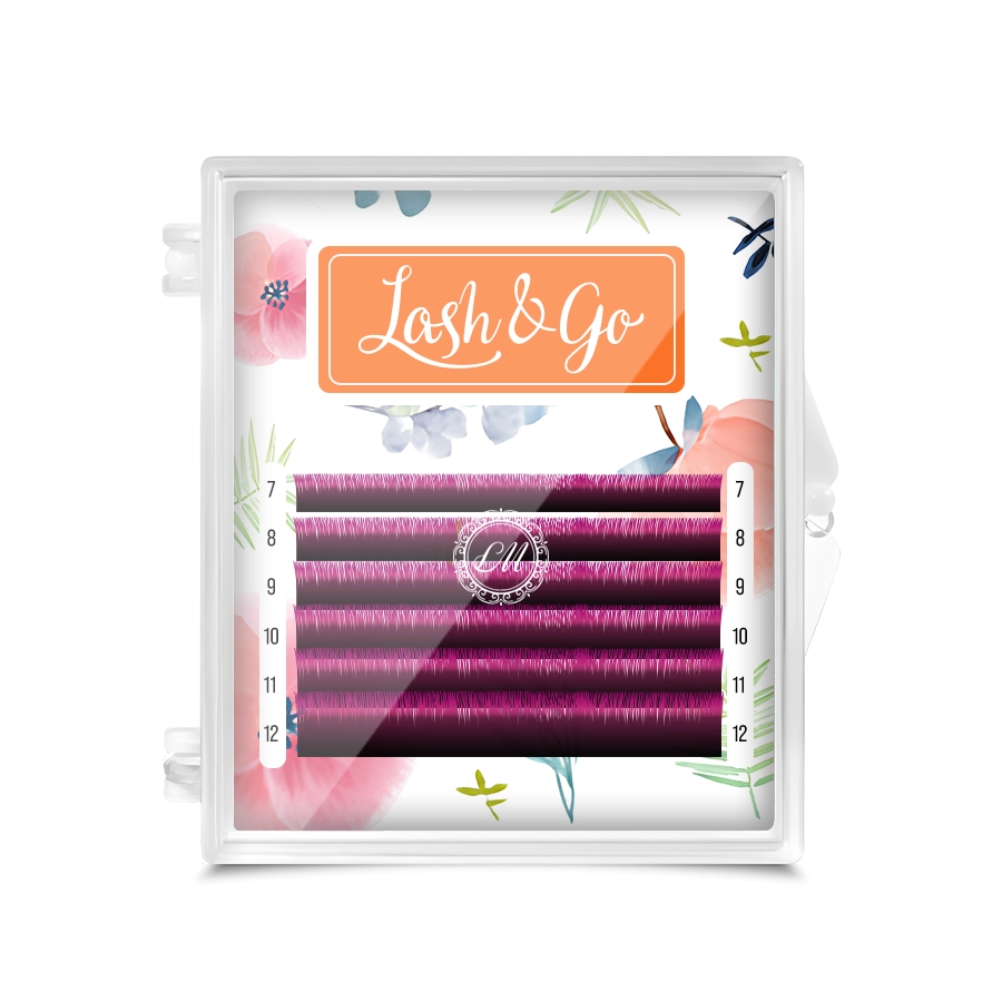 Lash&Go Ресницы Омбре Розовые 6 линий, MIX