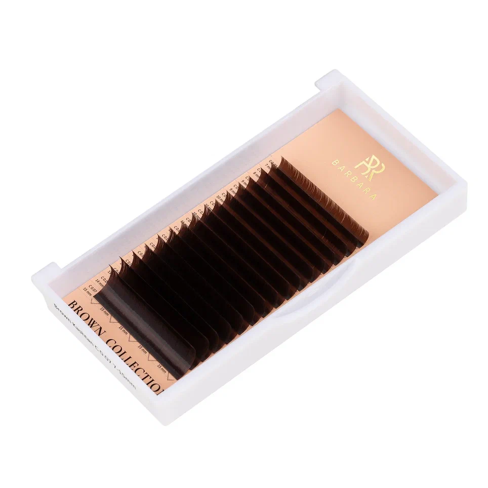 Barbara Ресницы коричневые Kashtan - 16 линий, MIX