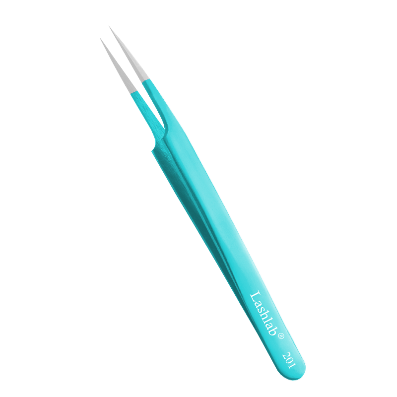 Lashlab пинцет для наращивания ресниц Прямой с изгибом №201