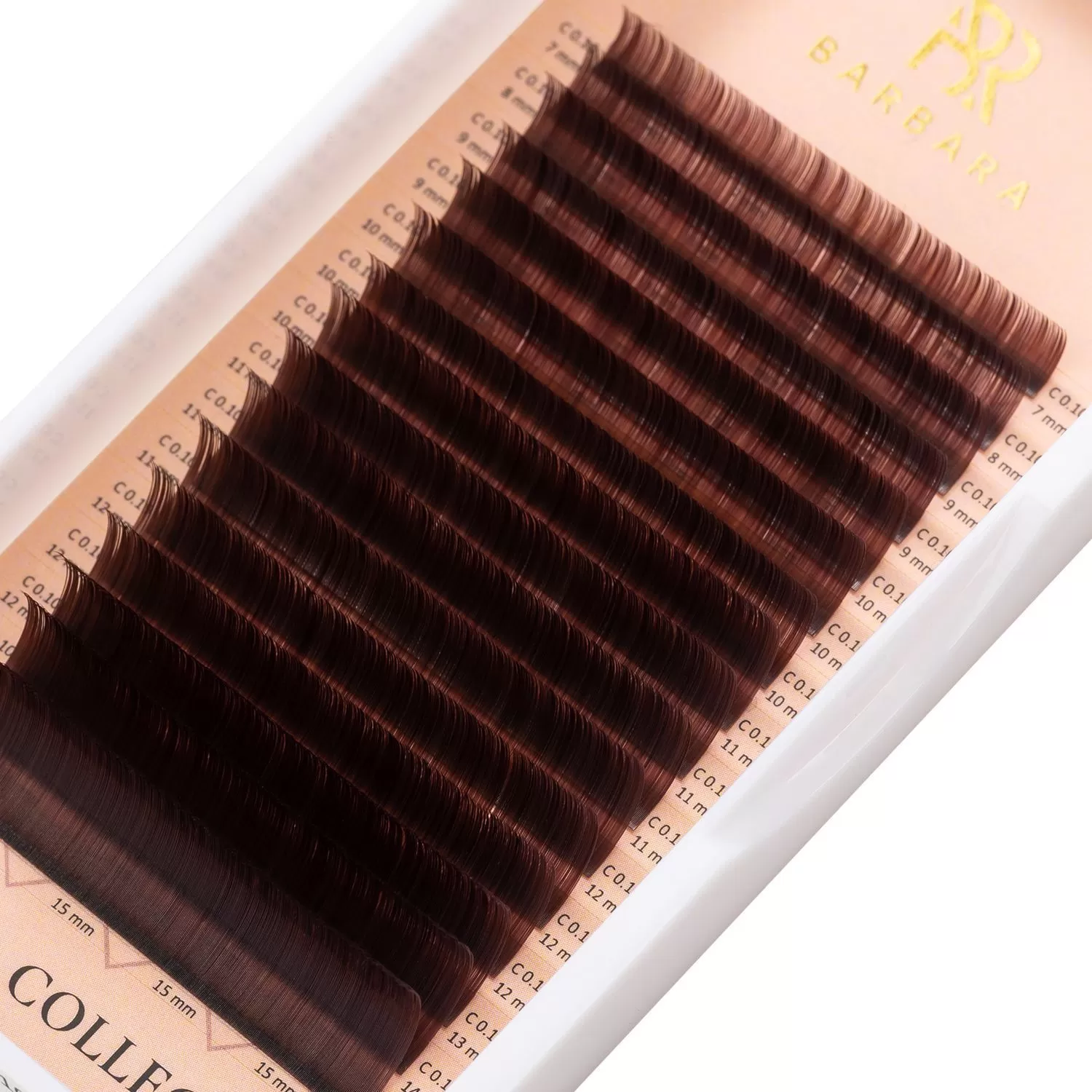 Barbara Ресницы коричневые Truffle - 16 линий, MIX