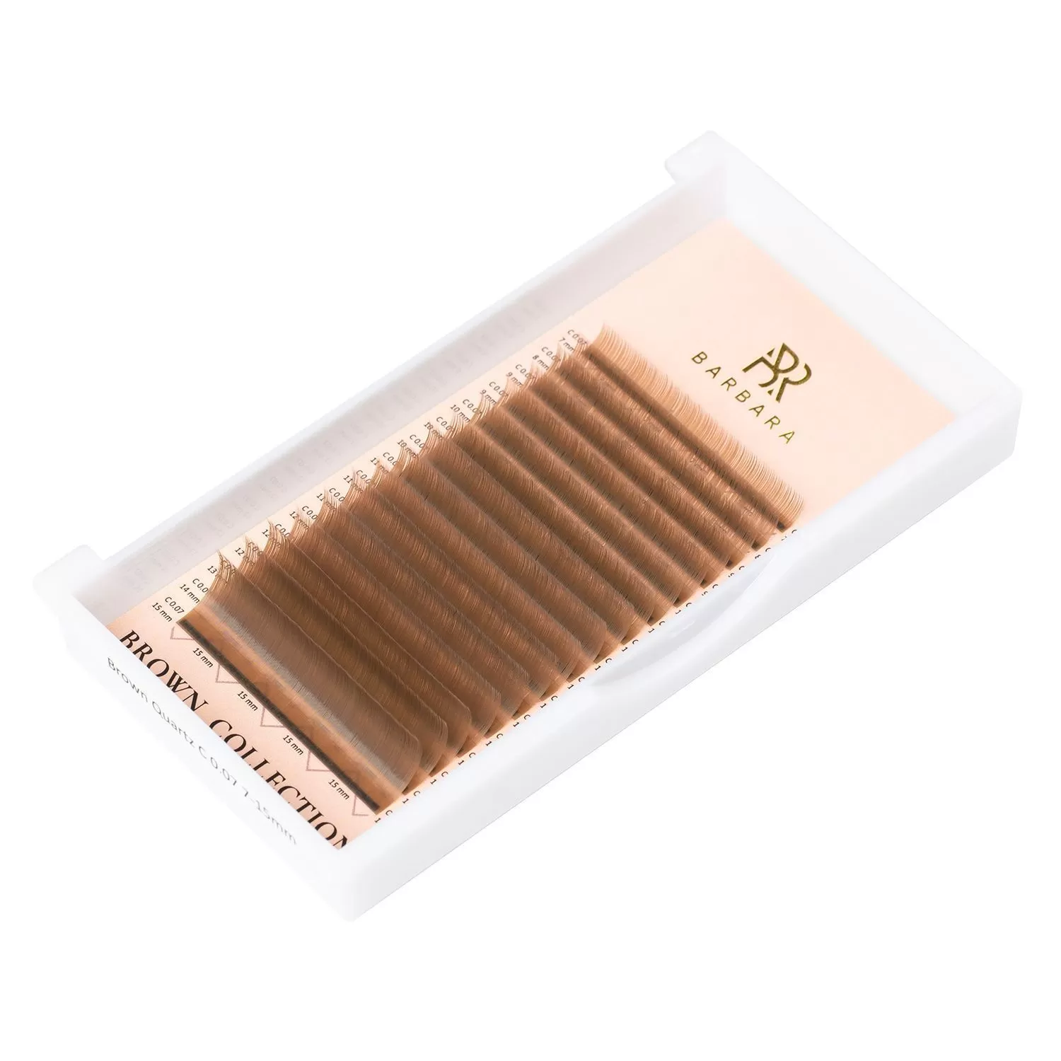 Barbara Ресницы коричневые Quartz - 16 линий, MIX