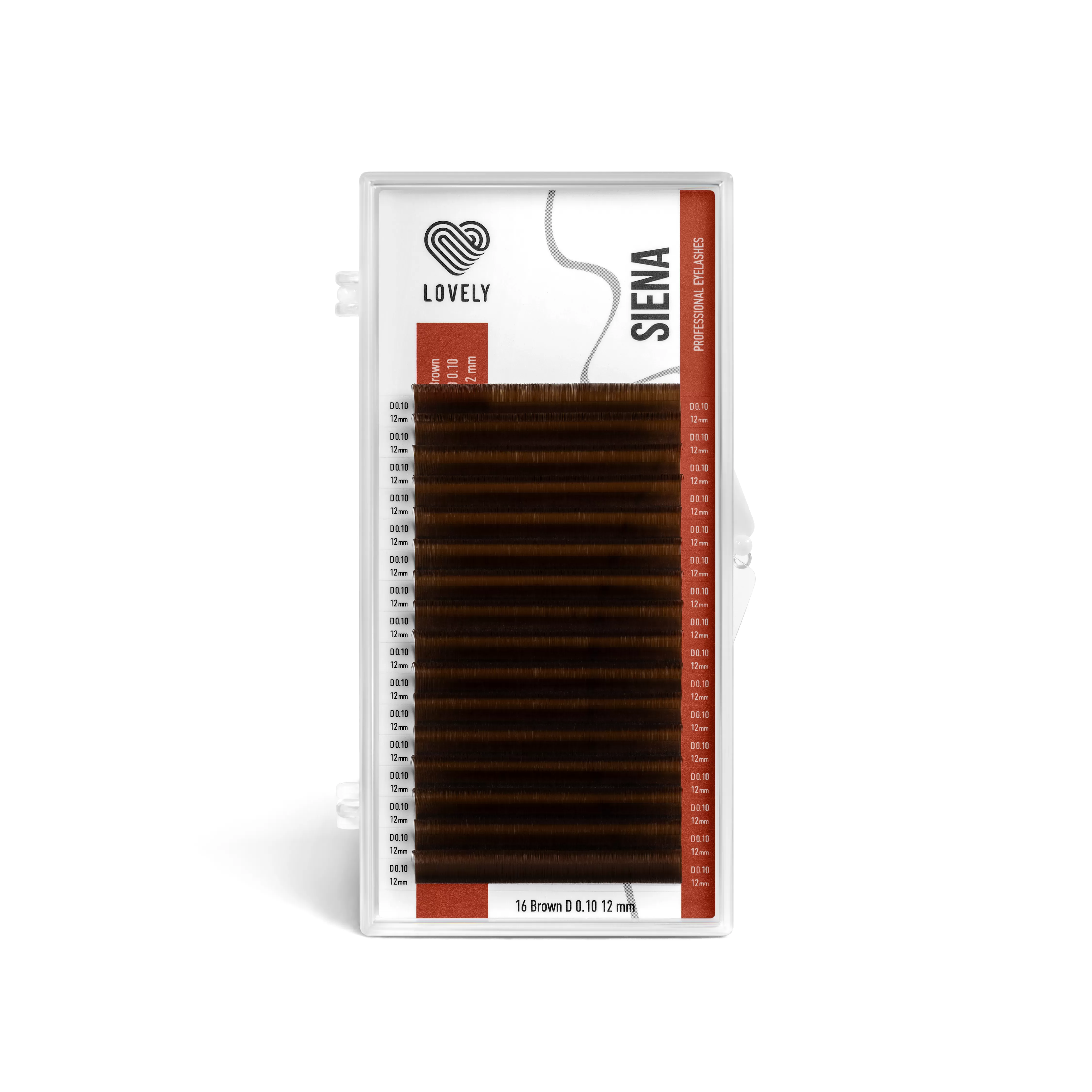 Lovely Ресницы светло-коричневые Siena - 16 линий