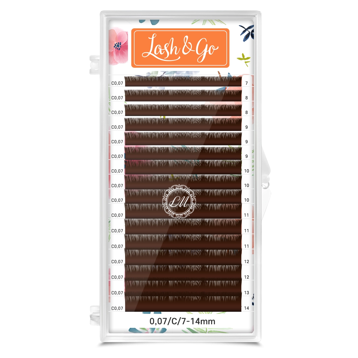 Ресницы Lash&Go Латте C 0.07 7-14 мм, 16 линий коричневые