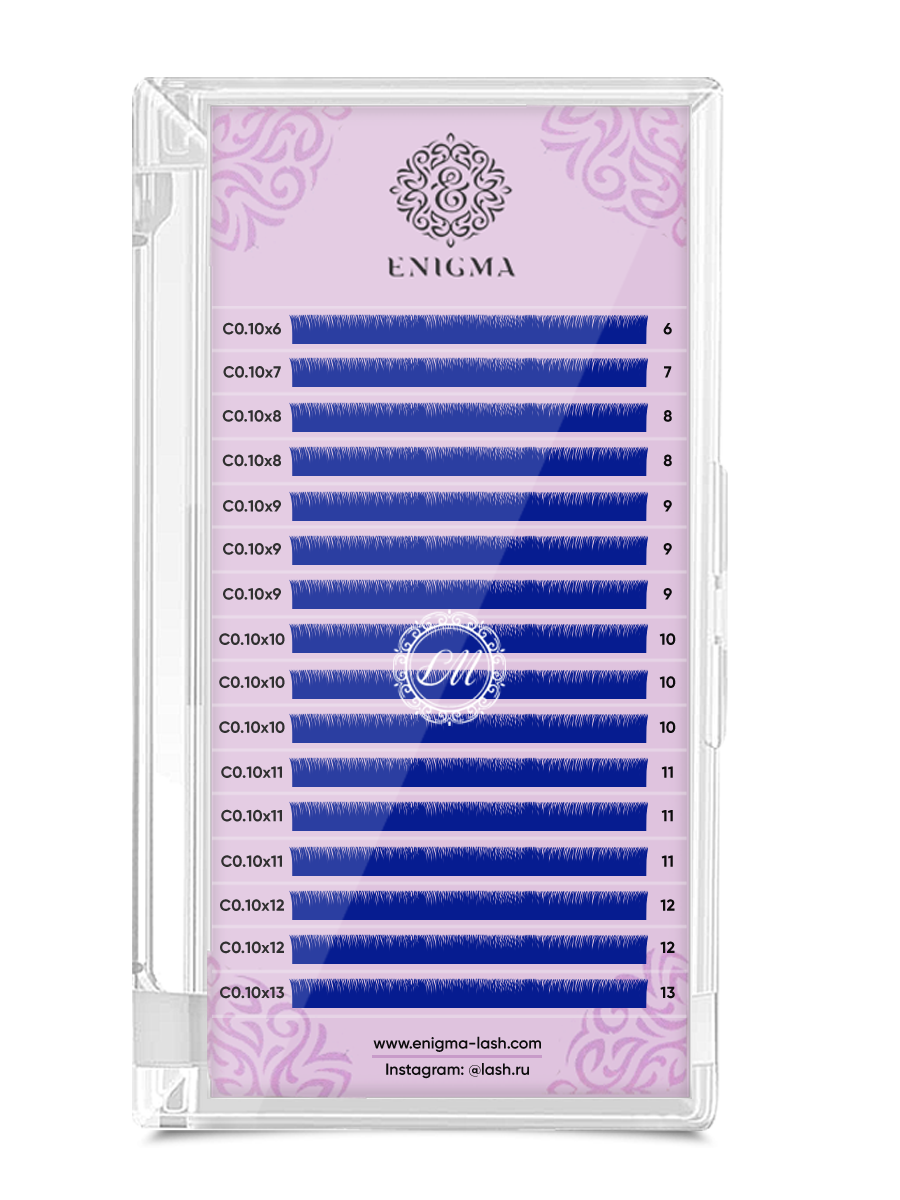 Enigma Ресницы Синие - 16 линий, MIX