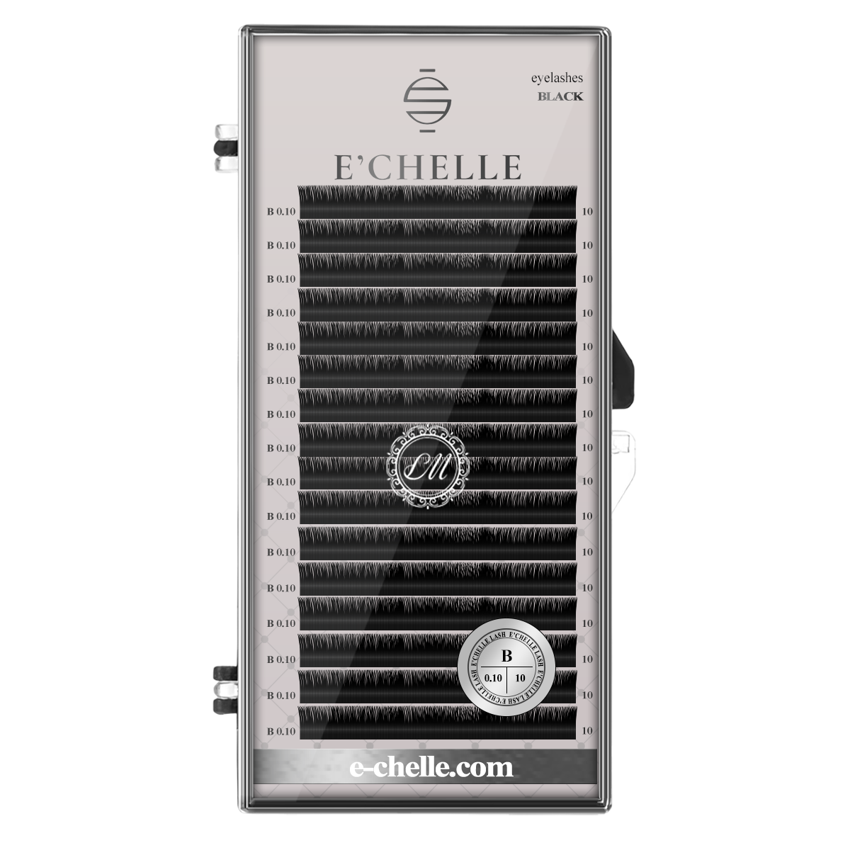 Ресницы E'chelle BLACK B 0.10 10 мм, 16 линий черные