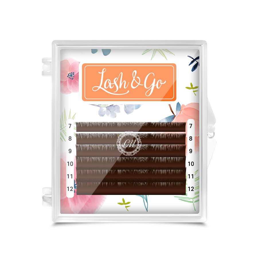 Ресницы Lash&Go Латте C 0.10 7-12 мм, 6 линий коричневые