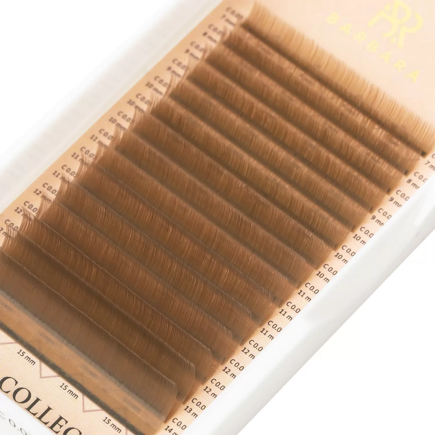 Barbara Ресницы коричневые Quartz - 16 линий, MIX