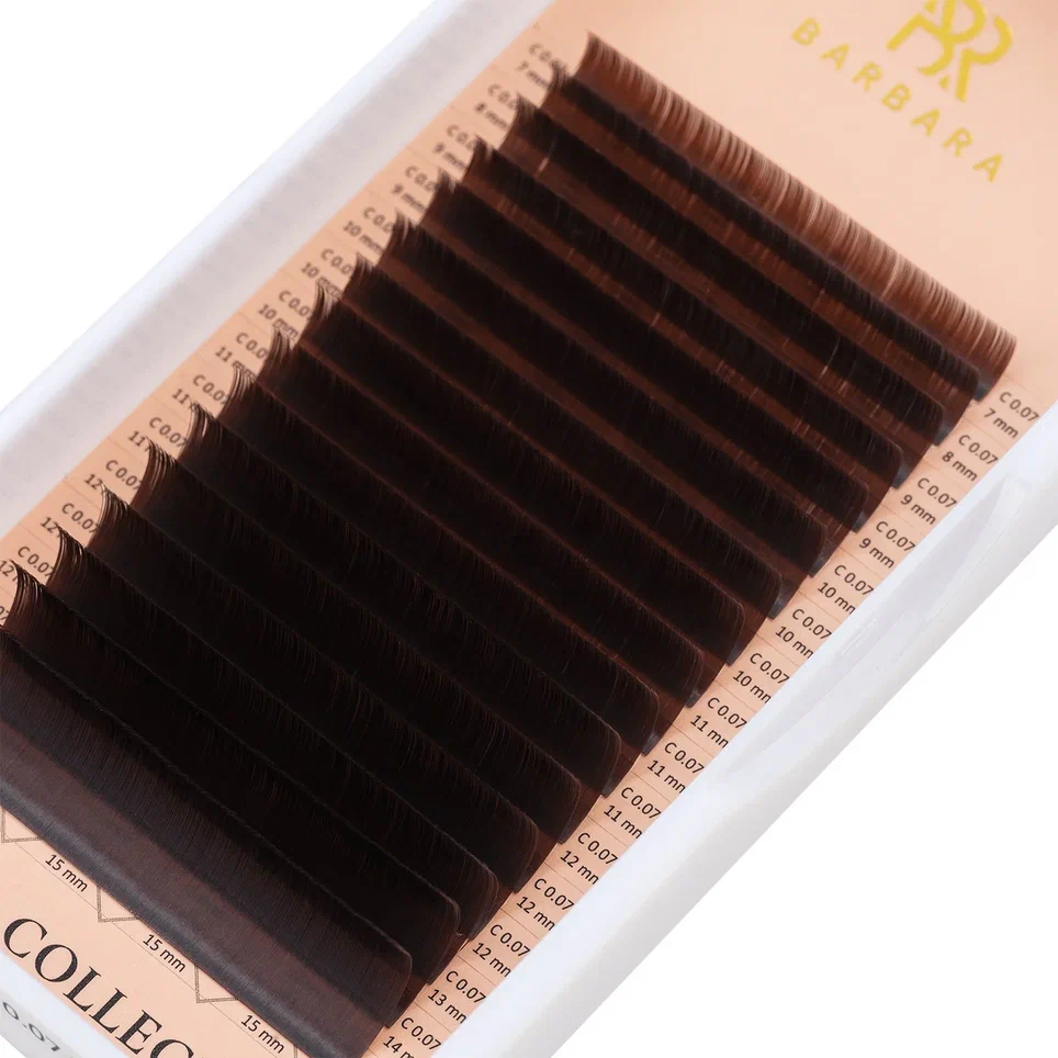 Barbara Ресницы коричневые Kashtan - 16 линий, MIX