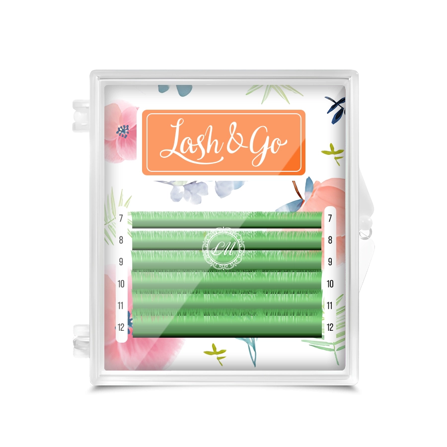 Lash&Go Ресницы Светло - зелёные - 6 линий, MIX