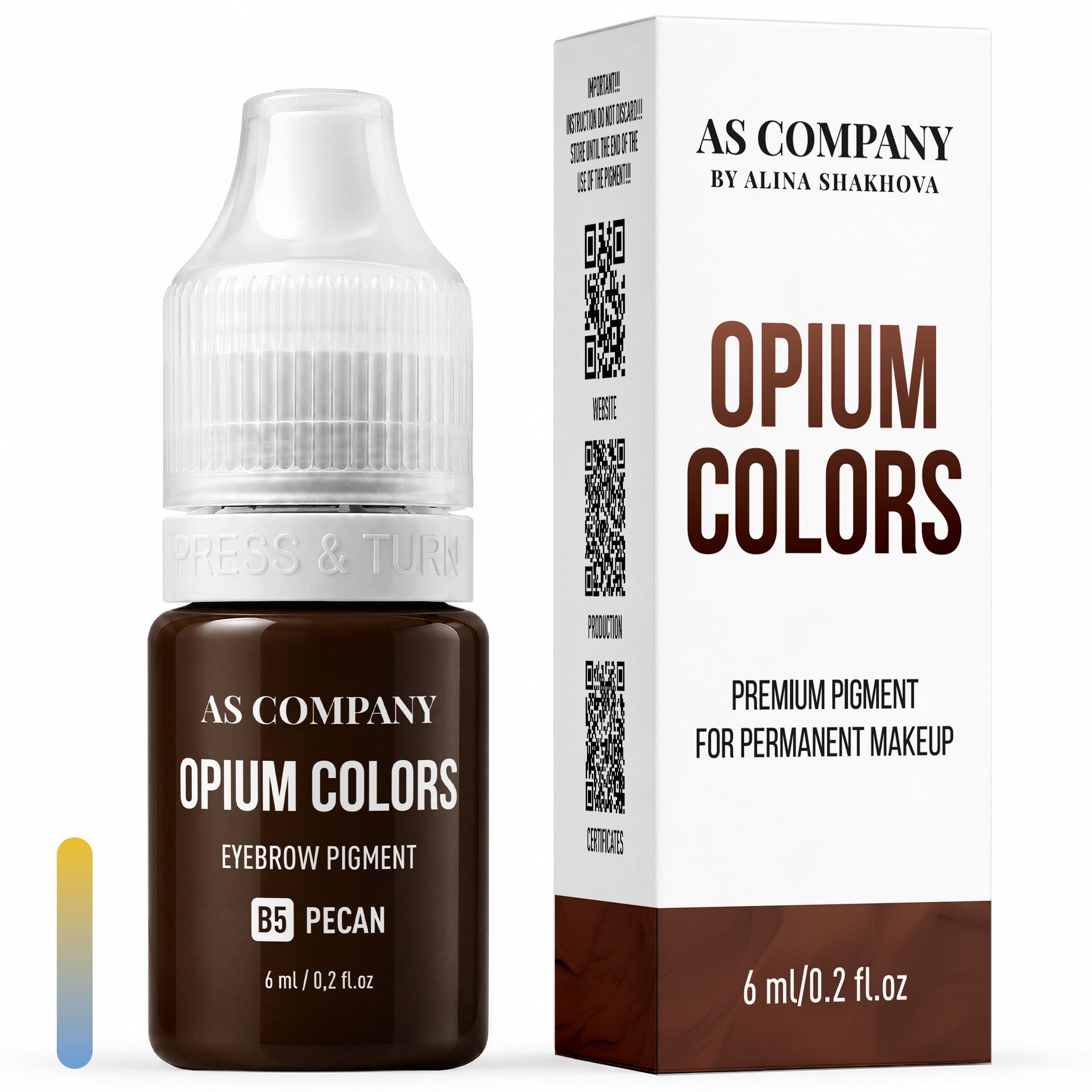 AS Company OPIUM COLORS пигмент для бровей (B5 PECAN, 6 мл)