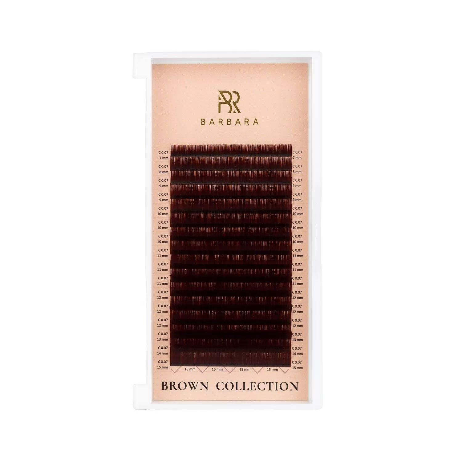 Barbara Ресницы коричневые Glintwein - 16 линий, MIX