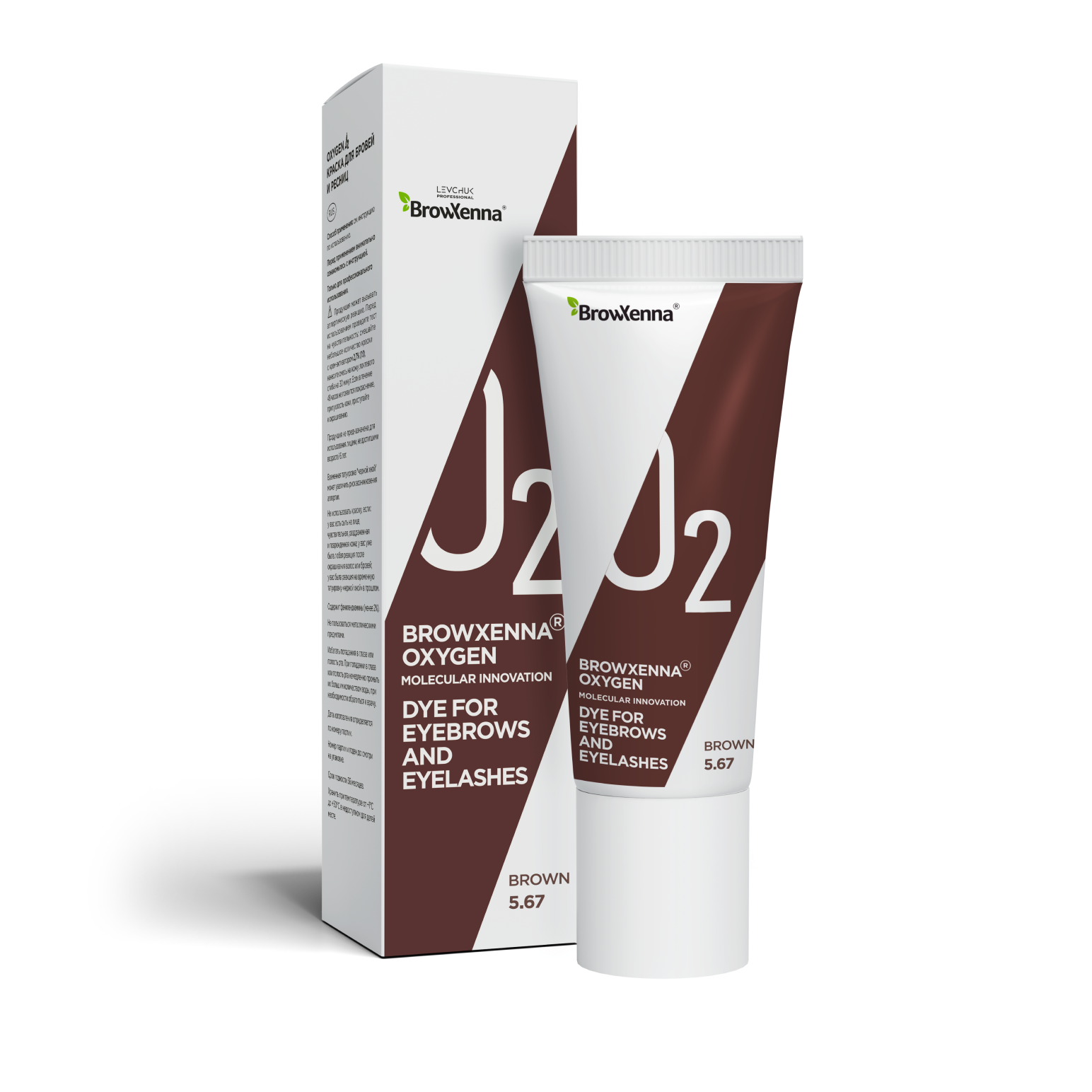 BrowXenna Краска для бровей и ресниц OXYGEN J2 15 мл, Brown 5.67