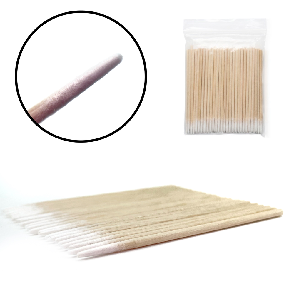 Хлопковые микробраши для бровей длинные 10см, 100шт