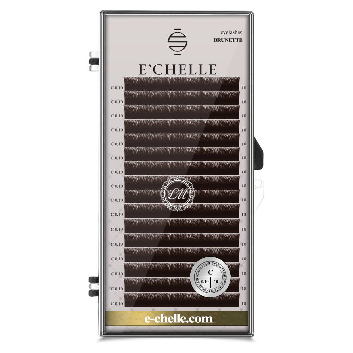 Ресницы E'chelle BRUNETTE C 0.10 10 мм, 16 линий коричневые