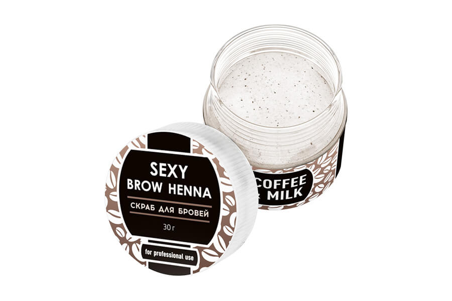 Innovator Cosmetics Скраб для бровей Sexy Brow Henna, аромат кофе с молоком, 30 мл