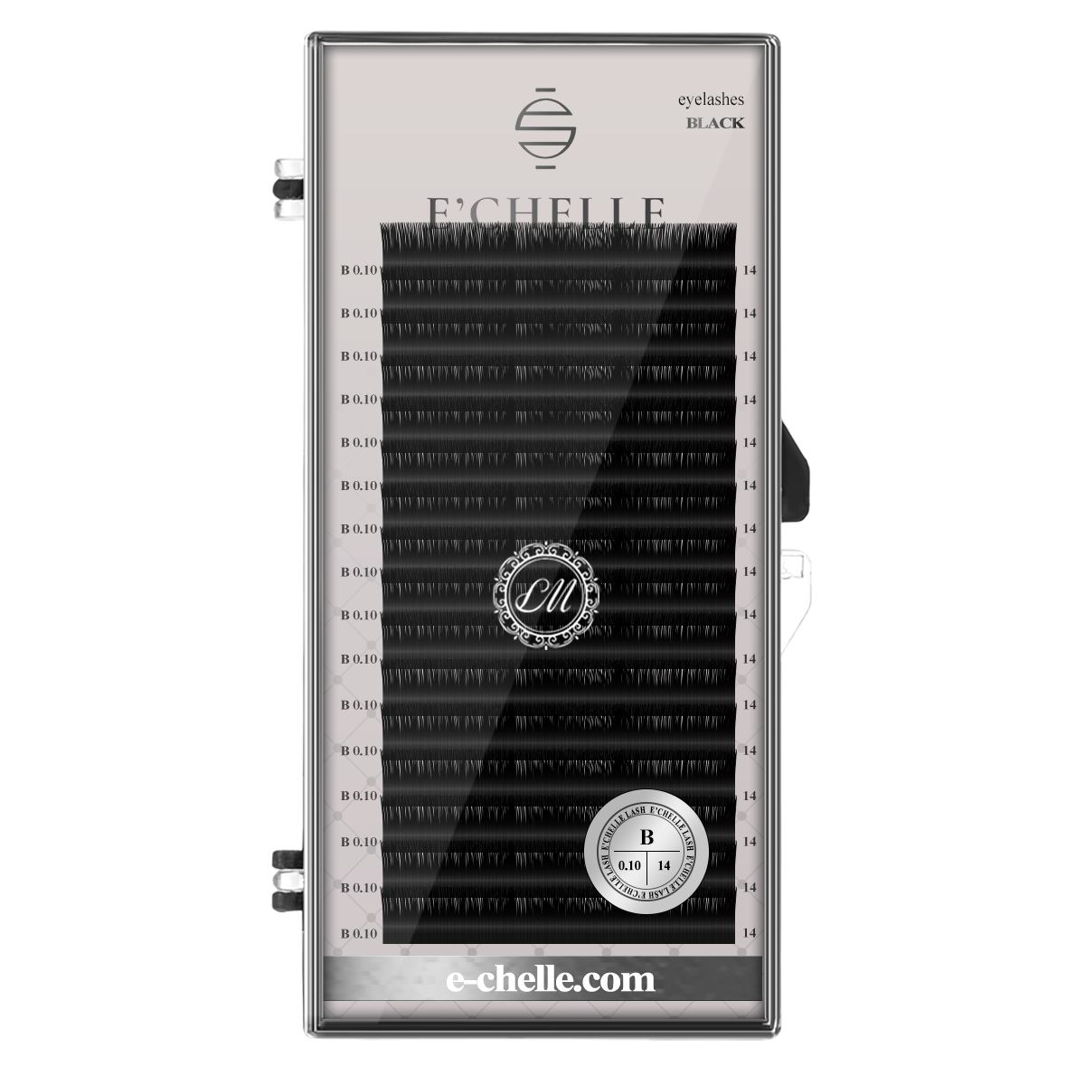 Ресницы E'chelle BLACK B 0.10 14 мм, 16 линий черные