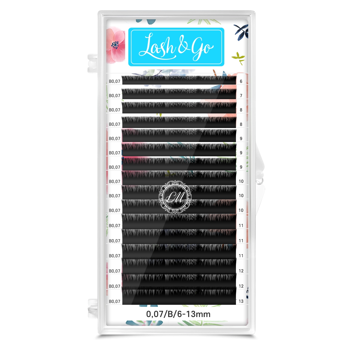 Ресницы Lash&Go B 0.07 6-13 мм, 16 линий черные