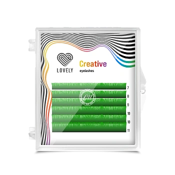 Lovely Ресницы зеленые (green) MINI - 6 линий, MIX