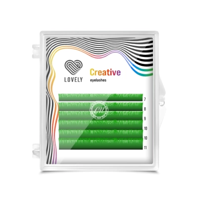 Lovely Ресницы зеленые (green) MINI - 6 линий, MIX