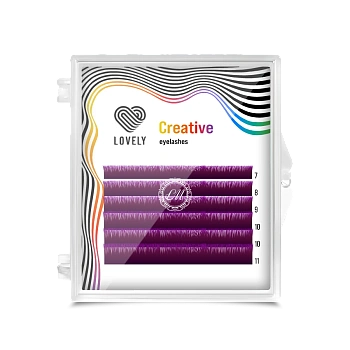 Lovely Ресницы двухтоновые фиолетовые MINI - 6 линий, MIX