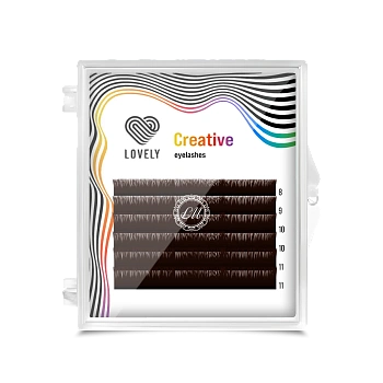 Lovely Ресницы темный шоколад MINI - 6 линий, MIX