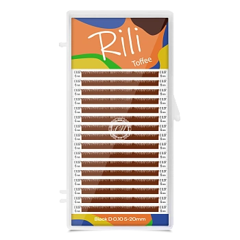 Rili Ресницы коричневые Toffee - 16 линий - MIX