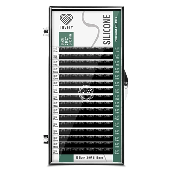 Lovely Ресницы черные Silicone - 16 линий, MIX